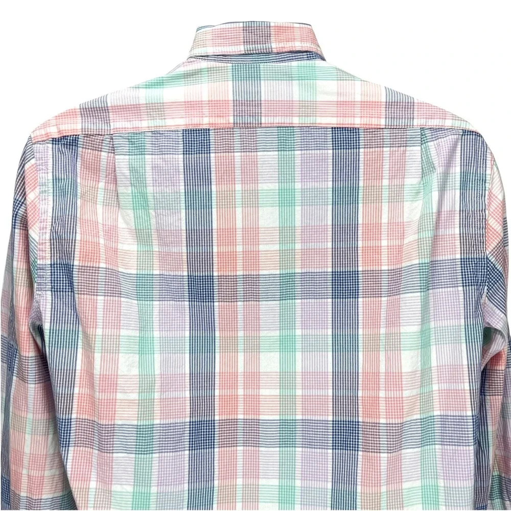 J.Crew Men's Medium Slim Untucked Multicolor Plaid Flex Wash L/S Button-Up Shirt